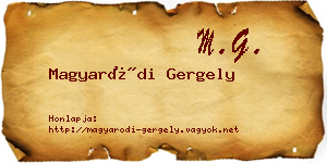 Magyaródi Gergely névjegykártya